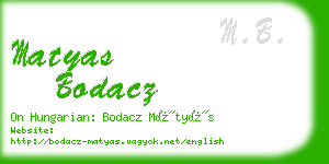 matyas bodacz business card